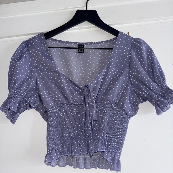 SHEIN Tops - 2/$15 SHEIN Polka Dot Smocked Top